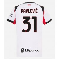 Stroje piłkarskie AC Milan Strahinja Pavlovic #31 Koszulka Wyjazdowej dla damskie 2025-26 Krótki Rękaw